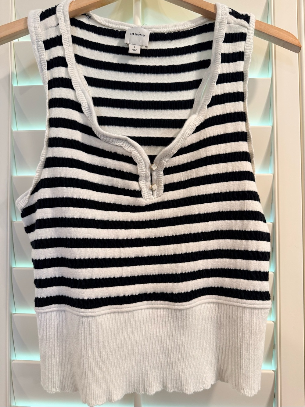 Anthropologie Maeve Textured Crop Tank Size Large - Picture 7 of 8